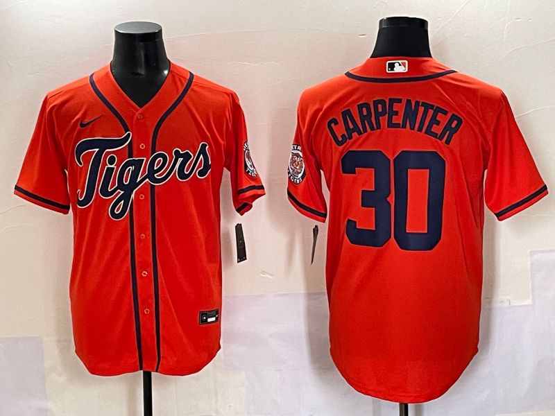 Men 2025 Detroit Tigers #30 Carpenter Orange Game Nike MLB Jersey style 1
